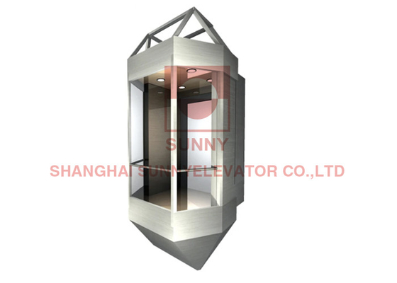 Contrôle par microprocesseur VVVF Sightseeing Ascenseur en verre panoramique pour l'extérieur ou l'intérieur