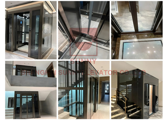 Appartement résidentiel Ascenseur de passagers avec verre trempé ou acier inoxydable