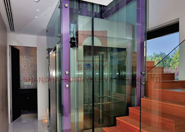 Ascenseur adapté aux besoins du client par ascenseur de villa d'acier inoxydable de miroir avec un service d'arrêt
