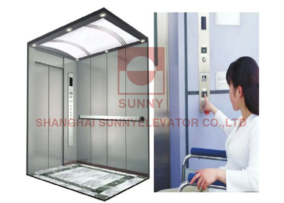 plancher de marbre d'ascenseur d'hôpital de porte latérale de 1m/S 1600kg avec l'éclairage acrylique